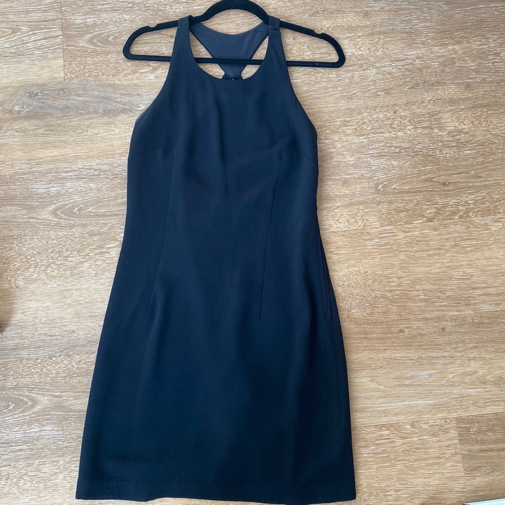 Strappy back short black dress size 10